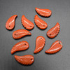 Natural Red Jasper Semi-precious Gemstone Carved Feather Pendants - 3 Sizes