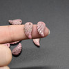 Natural Rhodonite Semi-precious Gemstone Carved Feather Pendants - 2 Sizes