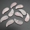 Natural Rose Quartz Semi-precious Gemstone Carved Feather Pendants - 3 Sizes