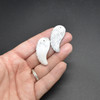 Natural White Howlite Semi-precious Gemstone Carved Feather Pendants - 3 Sizes