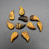 Natural Tiger Eye Semi-precious Gemstone Carved Feather Pendants - 3 Sizes