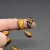 Natural Tiger Eye Semi-precious Gemstone Carved Feather Pendants - 3 Sizes