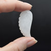 Natural White Jade Semi-precious Gemstone Carved Feather Pendant - 3.5cm x 1.7cm