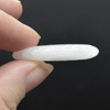 Natural White Jade Semi-precious Gemstone Carved Feather Pendant - 3.5cm x 1.7cm