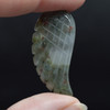 Natural African Bloodstone Jasper Semi-precious Gemstone Carved Feather Pendant - 3.5cm x 1.7cm