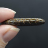 Natural Bronzite Semi-precious Gemstone Carved Feather Pendant - 3.5cm x 1.7cm