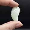 Natural New Jade Semi-precious Gemstone Carved Feather Pendant - 3.5cm x 1.7cm