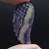 Natural Rainbow Fluorite Semi-precious Gemstone Carved Feather Pendant - 3.5cm x 1.7cm