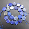 Natural Mixed (Blue Colours) Semi-precious Gemstone Beads - Various Shapes - 15'' Strand