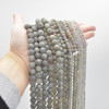 High Quality Grade A Natural Labradorite FROSTED MATTE Semi-precious Gemstone Round Beads - 4mm, 6mm, 8mm, 10mm sizes - 15'' Strand