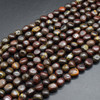 High Quality Grade A Natural Red Iron Tiger Eye Semi-precious Gemstone Pebble Tumbled stone Nugget Beads 7mm-10mm - 15'' Strand