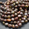 High Quality Grade A Natural Red Iron Tiger Eye Semi-precious Gemstone Pebble Tumbled stone Nugget Beads 7mm-10mm - 15'' Strand