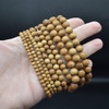 India MySore Sandalwood Round Wood Beads Bracelet / Sample Strand - Mala Prayer Beads - 4mm, 6mm, 8mm Sizes