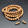 India MySore Sandalwood Round Wood Beads - 108 Mala Prayer Beads - 6mm, 8mm sizes
