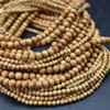 India MySore Sandalwood Round Wood Beads - Mala Prayer Wood Beads - 2mm, 3mm, 4mm sizes