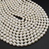 Natural Freshwater Rice Pearl Beads - White - 8mm - 9mm x 7mm - 8mm - 14.5