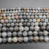 High Quality Grade A Natural Sesame Quartz Semi-Precious Gemstone Round Beads - 6mm, 8mm, 10mm sizes - 14" strand