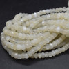 Natural Moonstone Semi-Precious Gemstone FACETED Rondelle Beads - 5mm x 3.5mm - 2 Options