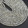 Natural Moonstone Semi-Precious Gemstone FACETED Rondelle Beads - 5mm x 3.5mm - 2 Options