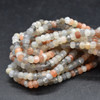 Natural Moonstone Semi-Precious Gemstone FACETED Rondelle Beads - 5mm x 3.5mm - 2 Options