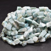 Natural Larimar Semi-Precious Gemstone FACETED Irregular Nugget beads - 8mm - 20mm -14'' Strand