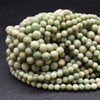 High Quality Grade A Natural Sage Green Jade Semi-Precious Gemstone Round Beads - 6mm, 8mm, 10mm sizes - 15'' Strand
