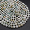 High Quality Grade A Natural Mixed Speckled Green Jade Semi-Precious Gemstone Round Beads - 6mm, 8mm, 10mm sizes - 15'' Strand