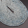 Natural Pale Aquamarine Semi-Precious Gemstone Irregular Faceted Rondelle / Spacer Beads - 4mm - 4.5mm x 3mm - 13'' Strand