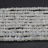 Natural Rainbow Moonstone Semi-Precious Irregular Gemstone FACETED Rondelle Spacer Beads - 5mm, 8mm sizes - 13'' Strand