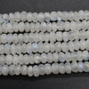 Natural Rainbow Moonstone Semi-precious Irregular Gemstone SMOOTH Rondelle Spacer Beads - 6mm, 8mm Sizes 13" Strand