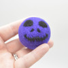 100% Wool Felt Balls - Halloween Felted Skeleton Head - 3.7cm - 4cm - 5 Count