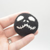 100% Wool Felt Balls - Halloween Felted Skeleton Head - 3.7cm - 4cm - 5 Count