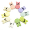 100% Wool Felt Bunny Rabbits with Face - 10 Count - 5.5cm - 6cm