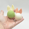 100% Wool Felt Balls - Bunny Rabbit with Ears - 10 Count - 7cm