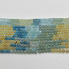 Natural Apatite (Blue, green, Yellow) Gradient Shades Semi-Precious Gemstone FACETED Round Beads - 2mm, 3mm & 4mm -  14" strand