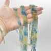 Natural Apatite (Blue, green, Yellow) Gradient Shades Semi-Precious Gemstone FACETED Round Beads - 2mm, 3mm & 4mm -  14" strand
