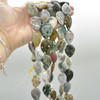 High Quality Natural Grade A Ocean Jasper Semi-precious Gemstone Teardrop /  Pendant Beads - 20mm - 32mm - 15'' Strand