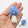 100% Wool Felt Mushrooms Toadstools - 5 Count - 4.5cm - French Blue