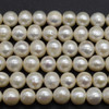 Freshwater Near Round Pearl Beads - White - approx 10mm - 11mm - 14'' Strand
