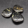 Natural Greenland Nuummite Semi-precious Gemstone Irregular Teardrop Pendant - 1 Count - 3.6cm