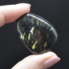 Natural Greenland Nuummite Semi-precious Gemstone Irregular Teardrop Pendant - 1 Count - 3.6cm