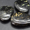 Natural Greenland Nuummite Semi-precious Gemstone Irregular Teardrop Pendant - 1 Count - 3.6cm