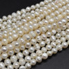 Natural Freshwater Potato Pearl Beads - White - 6mm - 8mm - 14.5'' Strand