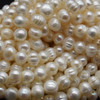 Natural Freshwater Potato Pearl Beads - White - 6mm - 8mm - 14.5'' Strand