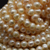 Natural Freshwater Potato Round Pearl Beads - Light Pink, Peach - 5mm - 6mm - 14.5'' Strand