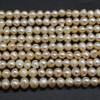 Natural Freshwater Potato Round Pearl Beads - Light Pink, Peach - 5mm - 6mm - 14.5'' Strand