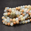 High Quality Grade A Natural Blue Calcite Semi-Precious Gemstone Round Beads - 6mm, 8mm, 10mm sizes - 15'' Strand