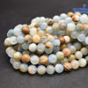 High Quality Grade A Natural Blue Calcite Semi-Precious Gemstone Round Beads - 6mm, 8mm, 10mm sizes - 15'' Strand