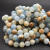 High Quality Grade A Natural Blue Calcite Semi-Precious Gemstone Round Beads - 6mm, 8mm, 10mm sizes - 15'' Strand