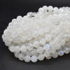 High Quality Grade AA Natural Rainbow Moonstone Semi-Precious Gemstone Round Beads - 4mm, 6mm, 8mm - 15'' Strand